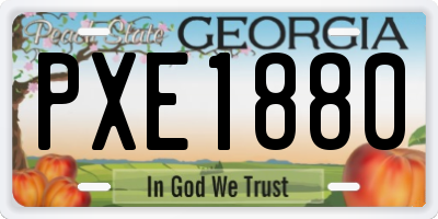 GA license plate PXE1880