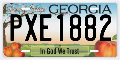 GA license plate PXE1882