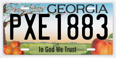 GA license plate PXE1883