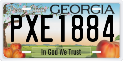 GA license plate PXE1884
