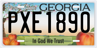 GA license plate PXE1890