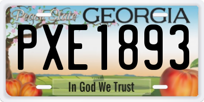 GA license plate PXE1893