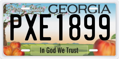 GA license plate PXE1899