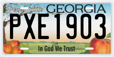 GA license plate PXE1903