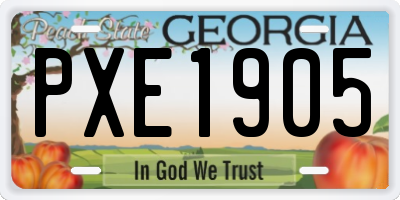 GA license plate PXE1905