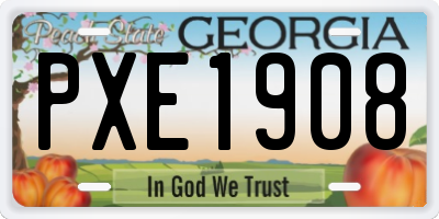 GA license plate PXE1908