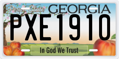 GA license plate PXE1910