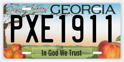 GA license plate PXE1911