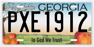GA license plate PXE1912