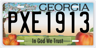 GA license plate PXE1913