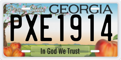 GA license plate PXE1914