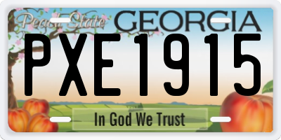 GA license plate PXE1915