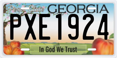 GA license plate PXE1924