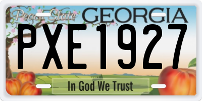 GA license plate PXE1927