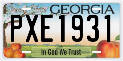 GA license plate PXE1931