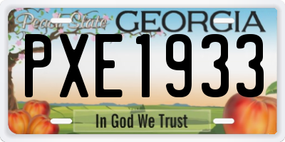 GA license plate PXE1933