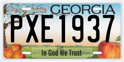 GA license plate PXE1937