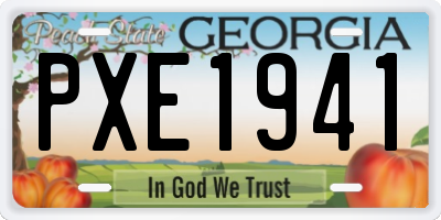 GA license plate PXE1941