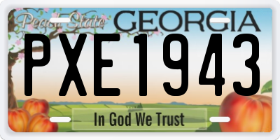 GA license plate PXE1943