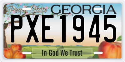 GA license plate PXE1945
