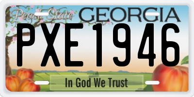 GA license plate PXE1946
