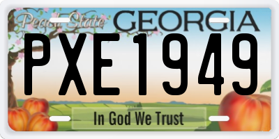 GA license plate PXE1949