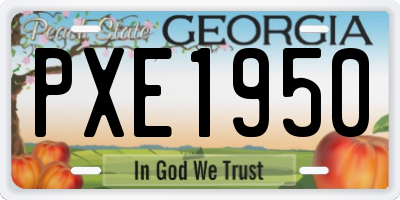 GA license plate PXE1950