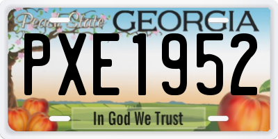 GA license plate PXE1952