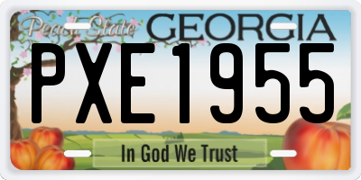 GA license plate PXE1955