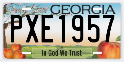 GA license plate PXE1957