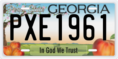 GA license plate PXE1961