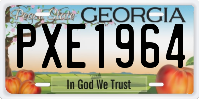 GA license plate PXE1964