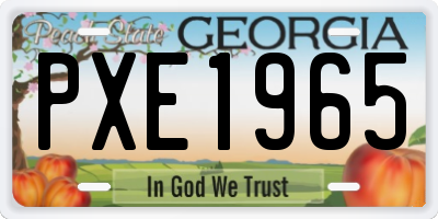 GA license plate PXE1965
