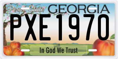 GA license plate PXE1970