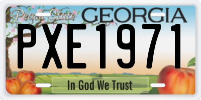 GA license plate PXE1971