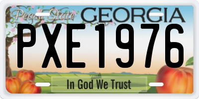 GA license plate PXE1976