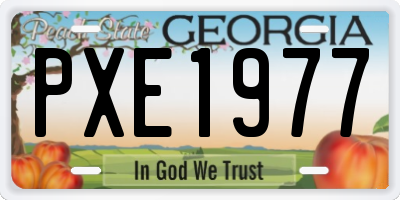GA license plate PXE1977