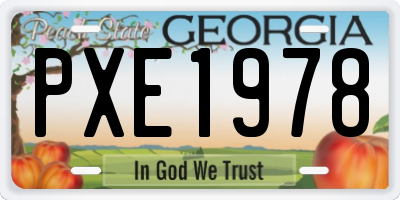 GA license plate PXE1978