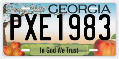 GA license plate PXE1983