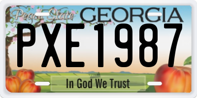 GA license plate PXE1987
