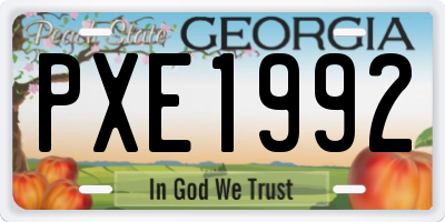 GA license plate PXE1992