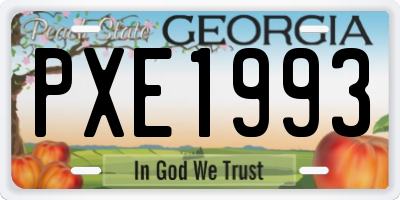 GA license plate PXE1993