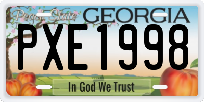 GA license plate PXE1998