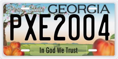 GA license plate PXE2004