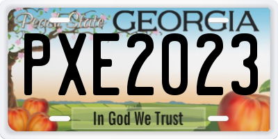 GA license plate PXE2023
