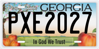 GA license plate PXE2027