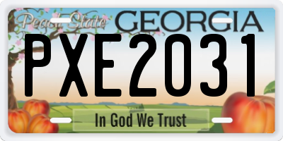 GA license plate PXE2031