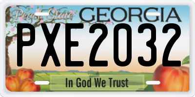 GA license plate PXE2032
