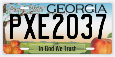 GA license plate PXE2037