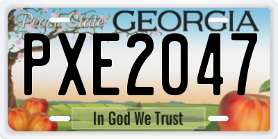GA license plate PXE2047